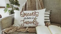 queens are born in January lumbar pillow for bed, January birthday gifts for sisters, college dorm decor for girls, fun throw pillows for