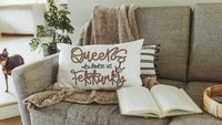 queens are born in February lumbar pillow for women, February birthday gifts for best friend, college dorm accessories for girls, fun throw