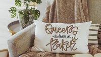 queens are born in March sassy throw pillows for bed, fun lumbar pillow cover 12x20, March birthday gifts for girls, college gifts for best