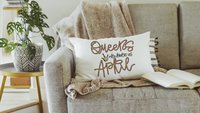 queens are born in April fun throw pillows for bed, cute lumbar pillow for living room, April birthday gifts for sister, college gifts for