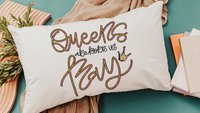queens are born in May cute throw pillows for teens, whimsical lumbar pillows for bed, May birthday gifts for bff, college gifts for girls