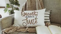queens are born in June fun throw pillows for bedroom, June birthday gifts for her, birthday queen lumbar pillow cover 12x20, bestie gifts