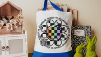all oopsies no daisies rainbow checkered tote bag for school, funny nurse gifts for women, back to school gifts for teachers, whimsical tote