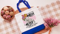 pretty to petty funny tote bag unique gifts for sisters, don't play with me sarcastic gifts for coworkers, trendy tote bags for women, best