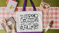 bad decisions quote funny tote bag divorce gift for her, bad decisions make good stories girls trip totes 2026, snarky gifts, reusable