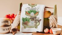 carrot patch tea towels for bathroom, Easter hostess gifts for women, gardening gifts for mom, garden kitchenette decor, bunny kitchen towel