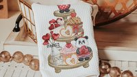 cute panda bear Valentines Day dish towel, home decor gift kitchen towels for Valentines panda hand towels for couples, Galentines Day gifts