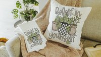 beleaf in yourself inspirational throw pillows for couch funny plant lover gifts, monstera plant kitchen towel for women, plant mom gifts