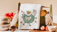 chicken mom floral throw pillow covers 18x18, cute chicken decor kitchen towels for gifts, Spring decor for home, crazy chicken lady gifts