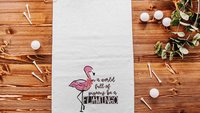 be a flamingo inspirational golf towels with grommet, cute golf bag accessories for women, funny golf gifts for ladies, flamingo gifts for