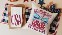 stars and stripes pillow covers decorative pillows for couch, leopard print USA decor, patriotic gifts for women, 4th of July throw pillow