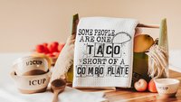 people are stupid taco kitchen towels, taco gifts, bestie birthday gifts for her, funny kitchen dish towels, snarky kitchen decor, fiesta