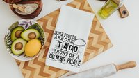 people are stupid taco kitchen towels, taco gifts, bestie birthday gifts for her, funny kitchen dish towels, snarky kitchen decor, fiesta