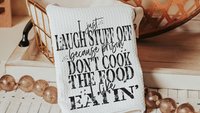 I can't go to prison sarcastic kitchen towels, cooking gifts for women, bestie birthday gifts for her, funny kitchen decor, snarky gifts for