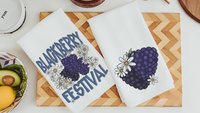 blackberry festival kitchen towels, fruit kitchen decor, blackberry gifts, summer kitchen accessories, cute hand towels bathroom set, powder