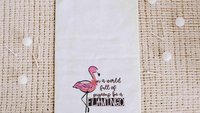 be a flamingo inspirational golf towels with grommet, cute golf bag accessories for women, funny golf gifts for ladies, flamingo gifts for