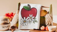 apple festival red apple kitchen towels for mom, apple kitchen decor, cute hand towels guest bath accessories, fall kitchen dish towels