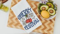 cherry festival fruit kitchen towels for summer hand towels for bathroom, cherry kitchen decor, Michigan gifts for adults, trendy kitchen