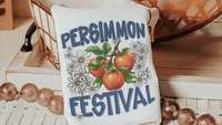 persimmon festival fruit kitchen towels for summer hand towels for bathroom, persimmon decor, Indiana gifts, persimmon botanical kitchen