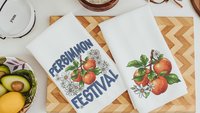 persimmon festival fruit kitchen towels for summer hand towels for bathroom, persimmon decor, Indiana gifts, persimmon botanical kitchen