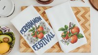 persimmon festival fruit kitchen towels for summer hand towels for bathroom, persimmon decor, Indiana gifts, persimmon botanical kitchen