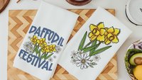 daffodil festival daffodil kitchen towels for summer hand towels for bathroom, floral kitchen decor, Nantucket gifts, gardener gifts for