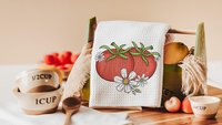 tomato festival tomato kitchen towels for mom, gardening gifts for women, tomato girl summer kitchen decor, cute hand towels guest bath