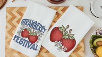 strawberry kitchen towel for mom, berry good time strawberry festival summer vibes fruit kitchen decor, cute hand towels for bathroom, best