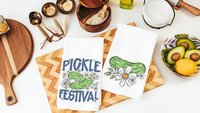 pickle festival pickle kitchen towels for mom, gardening gifts for women, pickle themed gifts, funny kitchen decor, cute hand towels guest
