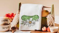 pickle festival pickle kitchen towels for mom, gardening gifts for women, pickle themed gifts, funny kitchen decor, cute hand towels guest