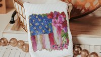 watercolor American flag throw pillow for porch swing, floral kitchen towels, 4th of July decor patriotic gifts for women, military wife