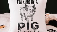kind of a pig deal funny pig throw pillows for kids, encouraging classroom decor, whimsical pig gifts for girls, pig pillows for boys, farm