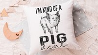 kind of a pig deal funny pig throw pillows for kids, encouraging classroom decor, whimsical pig gifts for girls, pig pillows for boys, farm