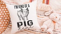 kind of a pig deal funny pig throw pillows for kids, encouraging classroom decor, whimsical pig gifts for girls, pig pillows for boys, farm