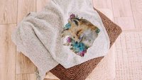 watercolor fox throw blanket for armchair, cozy gifts for sister, college dorm decor for girls, fox gifts for women, snuggle blanket 50x60
