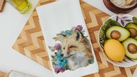 watercolor fox throw pillow for dorm, floral fox kitchen towels, college apartment decor, fox gifts for women, college gifts for girls, best