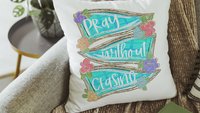 pray without ceasing tea towel for friend, scripture throw pillow for bed, 1 Thessalonians 5:17 Bible verse kitchen decor, Christian gifts