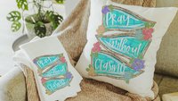 pray without ceasing tea towel for friend, scripture throw pillow for bed, 1 Thessalonians 5:17 Bible verse kitchen decor, Christian gifts