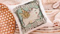 flying pig throw pillows for kids, believe the impossible inspirational gifts for girls, encouraging classroom decor, cute pig gifts for her