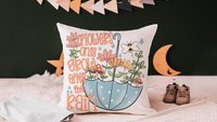 after the rain inspirational decorative pillows for girls, reading nook decor, floral throw pillow covers 18 x 18, wildflower nursery decor