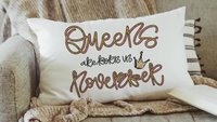 queens are born in November whimsical throw pillows for bed, quirky lumbar pillow for recliner, November birthday gifts for her, Scorpio