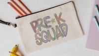 pre k squad pencil pouch with zipper, first day of preschool teacher supplies, preschooler gifts for kids, back to school gifts for girls