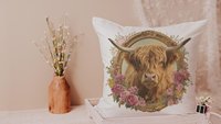 shaggy cow kitchen towels for Christmas gifts for neighbors, highland cow kitchen decor, floral cow gifts for cow lovers, secret Santa gifts
