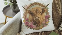 shaggy cow kitchen towels for Christmas gifts for neighbors, highland cow kitchen decor, floral cow gifts for cow lovers, secret Santa gifts