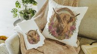 shaggy cow kitchen towels for Christmas gifts for neighbors, highland cow kitchen decor, floral cow gifts for cow lovers, secret Santa gifts