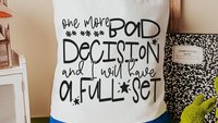 bad decisions quote funny tote bag divorce gift for her, bad decisions make good stories girls trip totes 2026, snarky gifts, reusable