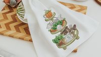 carrot patch tea towels for bathroom, Easter hostess gifts for women, gardening gifts for mom, garden kitchenette decor, bunny kitchen towel