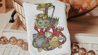 Mardi Gras kitchen towel holiday home decor gifts for her, Fat Tuesday hand towels for bathroom, crawfish boil party supplies, Cajun kitchen