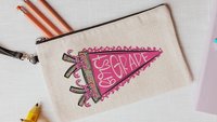 3rd grade pink coquette pencil pouch