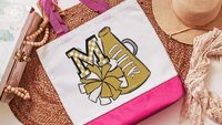 personalized butter yellow cheer tote bag for teen girls, school spirit gear, team colors cheer accessories for girls, back to school gifts